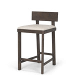 Soren Dark Brown Wood w/ Oatmeal Fabric Counter Stool