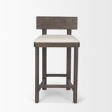 Mercana Soren Dark Brown Wood w/ Oatmeal Fabric Counter Stool 70808