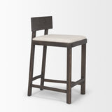 Mercana Soren Dark Brown Wood w/ Oatmeal Fabric Counter Stool 70808