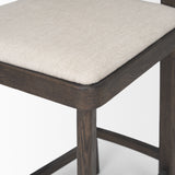 Mercana Soren Dark Brown Wood w/ Oatmeal Fabric Counter Stool 70808