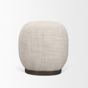 Mercana Siren Contemporary Accent Stool with Soft Boucle Upholstery and Sturdy Hackberry Wood Base 70809