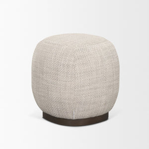 Mercana Siren Contemporary Accent Stool with Soft Boucle Upholstery and Sturdy Hackberry Wood Base 70809