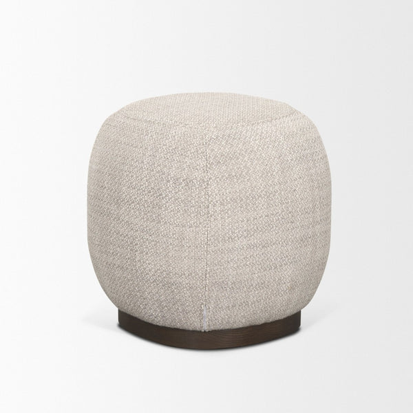 Mercana Siren Contemporary Accent Stool with Soft Boucle Upholstery and Sturdy Hackberry Wood Base 70809