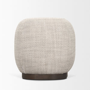 Mercana Siren Contemporary Accent Stool with Soft Boucle Upholstery and Sturdy Hackberry Wood Base 70809