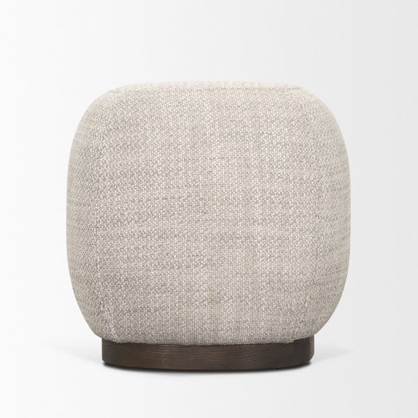 Mercana Siren Contemporary Accent Stool with Soft Boucle Upholstery and Sturdy Hackberry Wood Base 70809