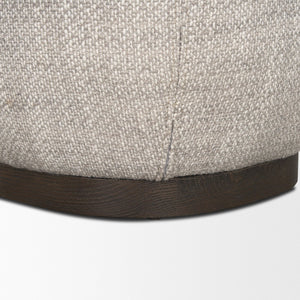 Mercana Siren Contemporary Accent Stool with Soft Boucle Upholstery and Sturdy Hackberry Wood Base 70809