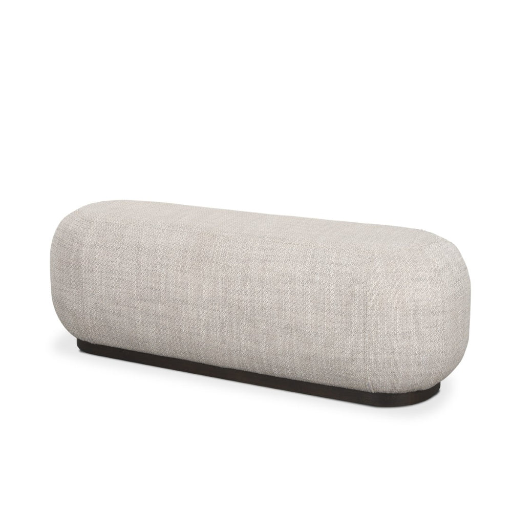 Mercana Siren Contemporary Oblong Bench with Textured Upholstery and Sturdy Hackberry Wood Base for Modern Style 70810