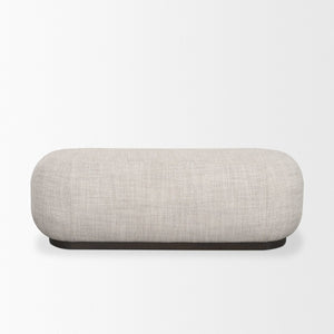 Mercana Siren Contemporary Oblong Bench with Textured Upholstery and Sturdy Hackberry Wood Base for Modern Style 70810