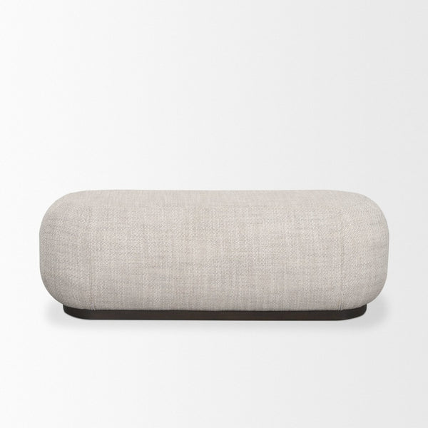 Mercana Siren Contemporary Oblong Bench with Textured Upholstery and Sturdy Hackberry Wood Base for Modern Style 70810