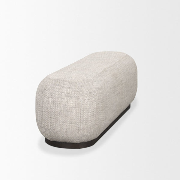 Mercana Siren Contemporary Oblong Bench with Textured Upholstery and Sturdy Hackberry Wood Base for Modern Style 70810