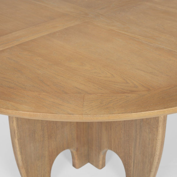 Mercana Sonomi Round Dining Table - Solid Rubberwood Base & Oak Top, Modern Elegance for Any Space 70814-AB