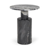 Taite Solid Dark Gray Pedestal Accent Table