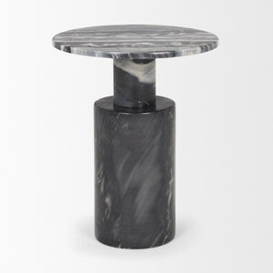 Mercana Taite Solid Dark Gray Pedestal Accent Table – Timeless Design for Modern Living Spaces and Decor 70876-AB