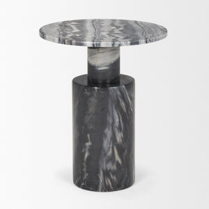 Mercana Taite Solid Dark Gray Pedestal Accent Table – Timeless Design for Modern Living Spaces and Decor 70876-AB