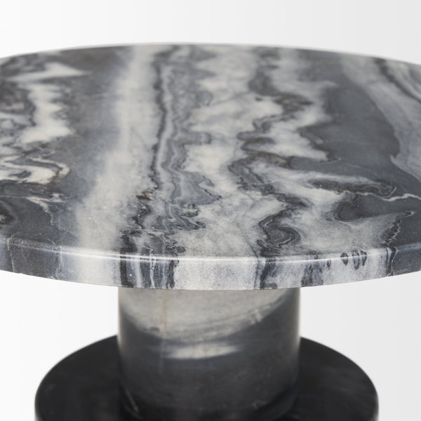 Mercana Taite Solid Dark Gray Pedestal Accent Table – Timeless Design for Modern Living Spaces and Decor 70876-AB