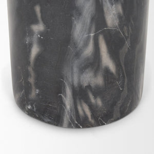 Mercana Taite Solid Dark Gray Pedestal Accent Table – Timeless Design for Modern Living Spaces and Decor 70876-AB