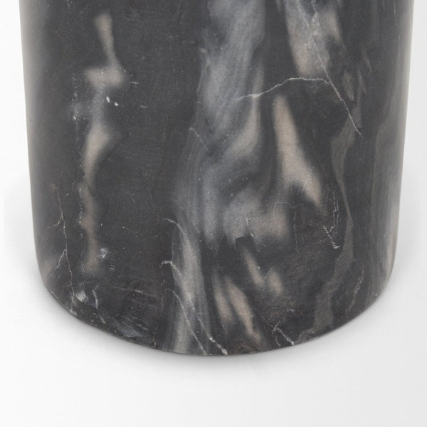 Mercana Taite Solid Dark Gray Pedestal Accent Table – Timeless Design for Modern Living Spaces and Decor 70876-AB