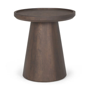 Mercana Takoda Versatile Tapered Drum Accent Table – Rustic Mango Wood Design for Any Room Decor Dark Brown Wood 70878