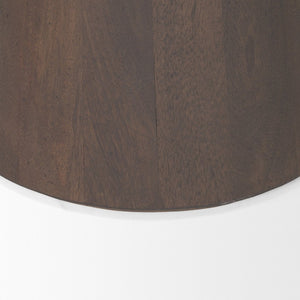 Mercana Takoda Versatile Tapered Drum Accent Table – Rustic Mango Wood Design for Any Room Decor Dark Brown Wood 70878
