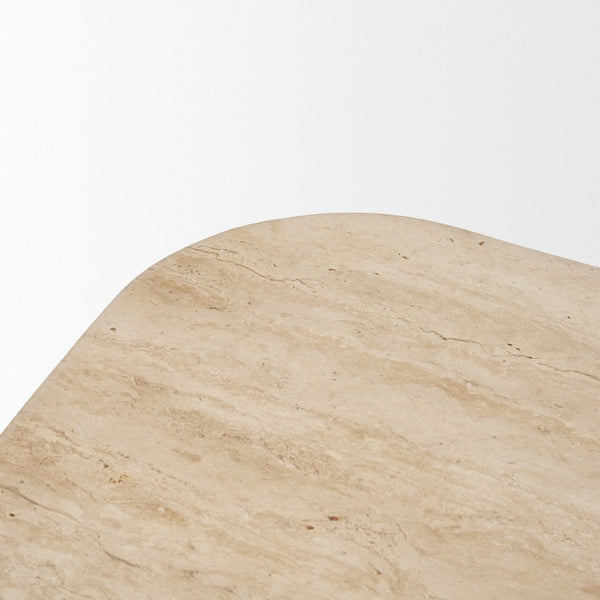 Mercana Symona Natural Stone & Mango Wood Coffee Table - Unique Sculptural Design for Modern Living Spaces 70880-AB