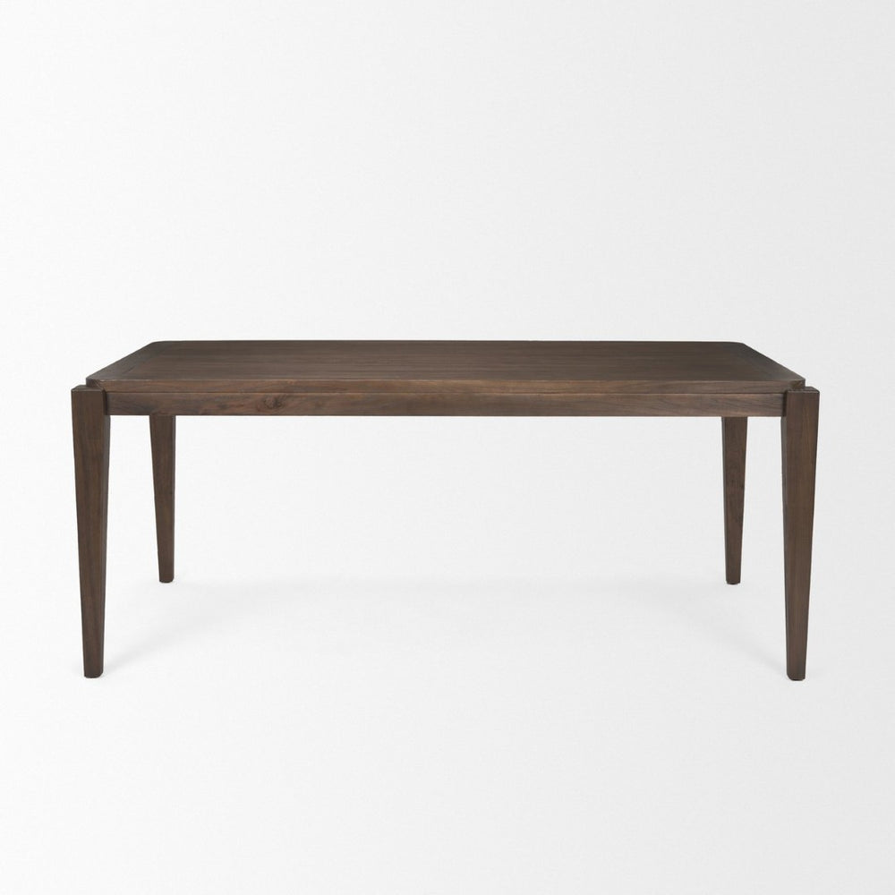 Mercana Teva Modern Dark Brown Rectangular Dining Table with Tapered Legs for Stylish Dining Spaces 70863