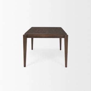 Mercana Teva Modern Dark Brown Rectangular Dining Table with Tapered Legs for Stylish Dining Spaces 70863