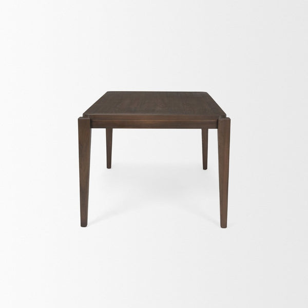 Mercana Teva Modern Dark Brown Rectangular Dining Table with Tapered Legs for Stylish Dining Spaces 70863