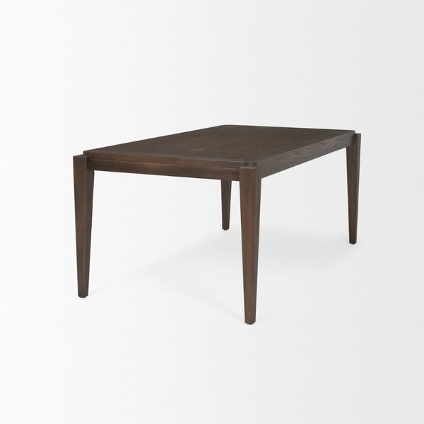 Mercana Teva Modern Dark Brown Rectangular Dining Table with Tapered Legs for Stylish Dining Spaces 70863