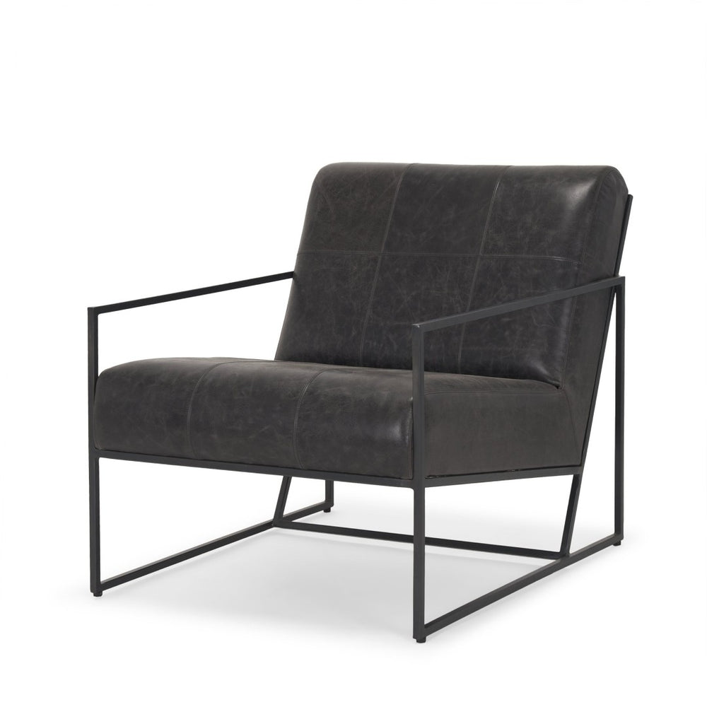 Mercana Stratton Accent Chair with Unique Full-Grain Leather Upholstery and Sturdy Metal Frame for Comfort 70868