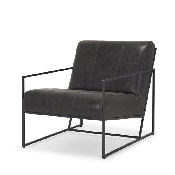 Mercana Stratton Accent Chair with Unique Full-Grain Leather Upholstery and Sturdy Metal Frame for Comfort 70868