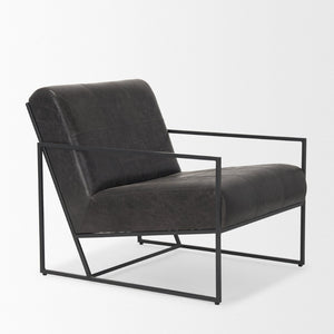 Mercana Stratton Accent Chair with Unique Full-Grain Leather Upholstery and Sturdy Metal Frame for Comfort 70868