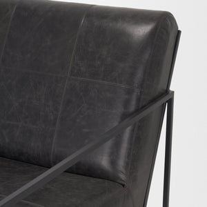 Mercana Stratton Accent Chair with Unique Full-Grain Leather Upholstery and Sturdy Metal Frame for Comfort 70868