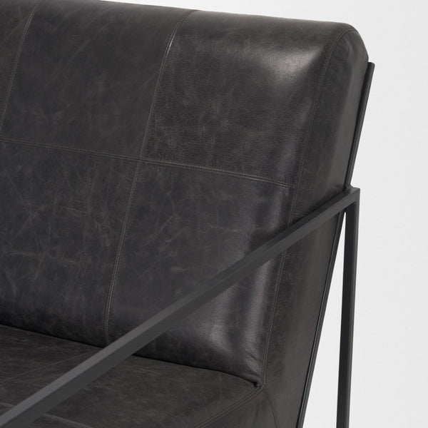 Mercana Stratton Accent Chair with Unique Full-Grain Leather Upholstery and Sturdy Metal Frame for Comfort 70868