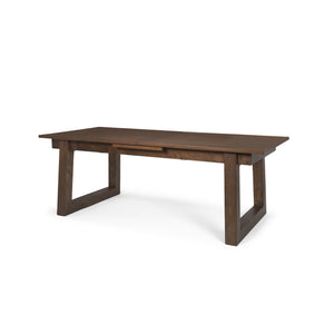 Takota Dark Brown Rectangular Oak Wood with Birch Wood Legs Extendable Dining Table 70890-AB Mercana