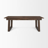 Takota Dark Brown Rectangular Oak Wood with Birch Wood Legs Extendable Dining Table 70890-AB Mercana