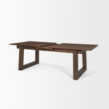 Takota Dark Brown Rectangular Oak Wood with Birch Wood Legs Extendable Dining Table 70890-AB Mercana