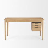 Tino Light Brown Oak Wood with 4 Drawers Desk 70891 Mercana