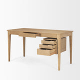 Tino Light Brown Oak Wood with 4 Drawers Desk 70891 Mercana