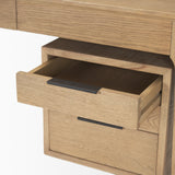 Tino Light Brown Oak Wood with 4 Drawers Desk 70891 Mercana