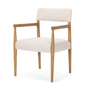 Mercana Toni Dining Chair: Elegant Nettlewood Frame with Cream Performance Fabric for Timeless Comfort 70931