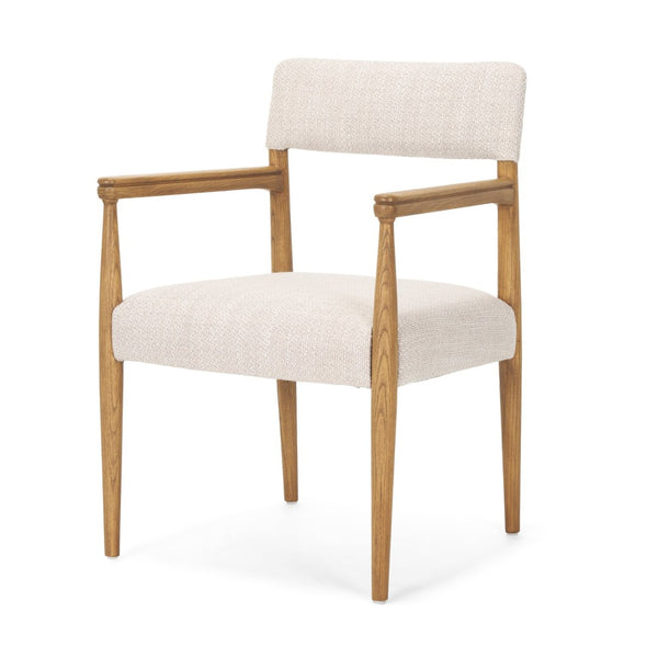 Mercana Toni Dining Chair: Elegant Nettlewood Frame with Cream Performance Fabric for Timeless Comfort 70931