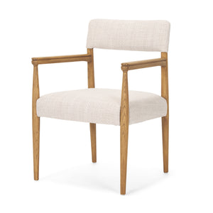 Toni Light Brown Nettlewood withCream Heathered Performance Fabric Dining Chair 70931 Mercana