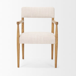 Mercana Toni Dining Chair: Elegant Nettlewood Frame with Cream Performance Fabric for Timeless Comfort 70931