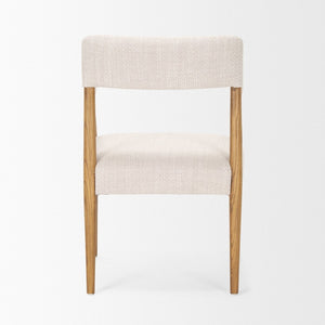 Mercana Toni Dining Chair: Elegant Nettlewood Frame with Cream Performance Fabric for Timeless Comfort 70931