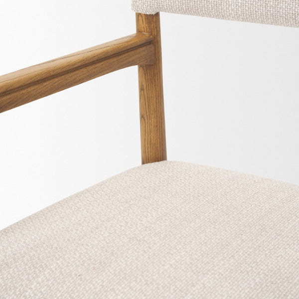 Mercana Toni Dining Chair: Elegant Nettlewood Frame with Cream Performance Fabric for Timeless Comfort 70931