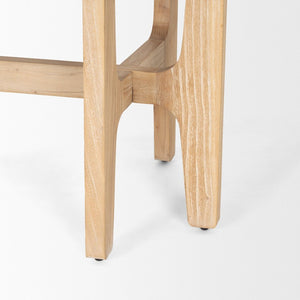 Mercana Taylin Modern-Rustic Solid Elm Desk with Curved Shelves for Stylish Home Office or Studio Workspace 71004