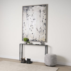 Mercana Timothy Industrial Console Table - Sleek Ebony Finish, Perfect for Narrow Spaces and Modern Interiors 69257