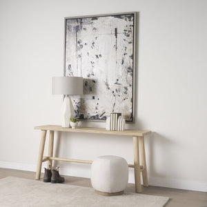 Mercana Sekou Rustic Craftsman Console Table - Solid Wood Design with Curved Edges for Modern Elegance 70783