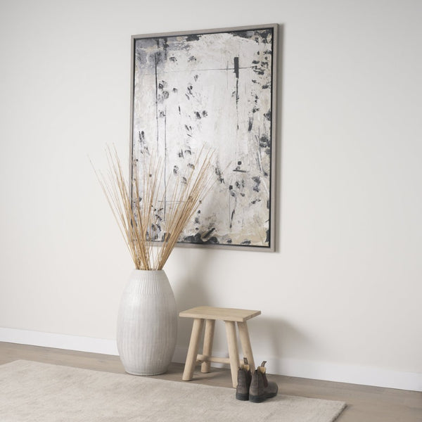 Mercana Sekou Rustic Craftsman Stool - Solid Mango Wood Accent Seat with Curved Edges for Versatile Use 70782