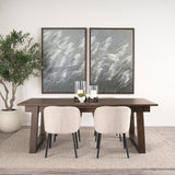 Takota Dark Brown Rectangular Oak Wood with Birch Wood Legs Extendable Dining Table 70890-AB Mercana